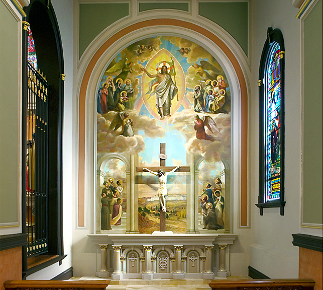altar mural after restoration
